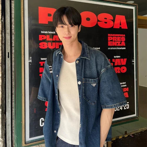 프라다 빈티지 데님 셔츠 데님 블루 (변우석 착용) · 신** 고객님
