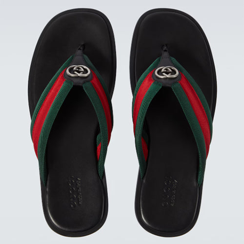 구찌 인터로킹 GG 스트랩 샌들 블랙