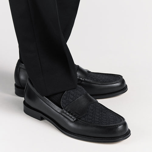 디올 그랑빌 로퍼 디올 오블리크 자카드 블랙