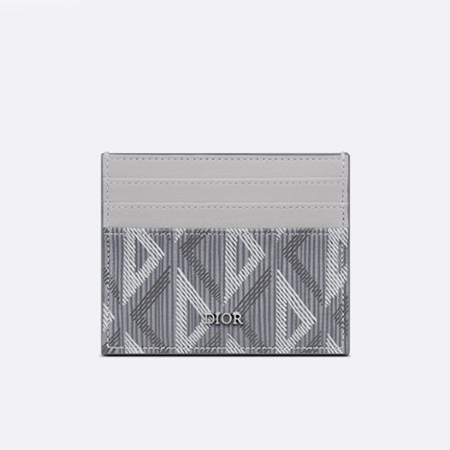 디올 CD 다이아몬드 캔버스 카드 홀더 그레이