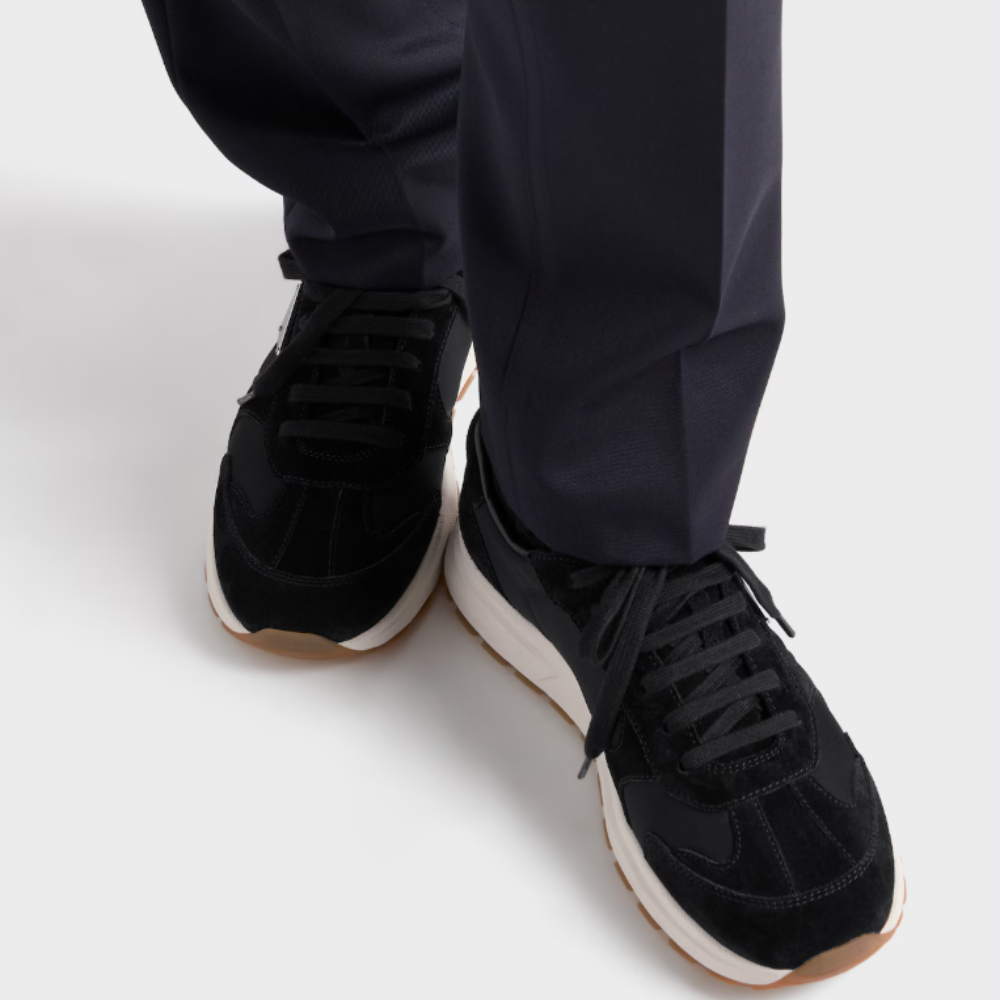 프라다 프랙스 스웨이드 스니커즈 블랙