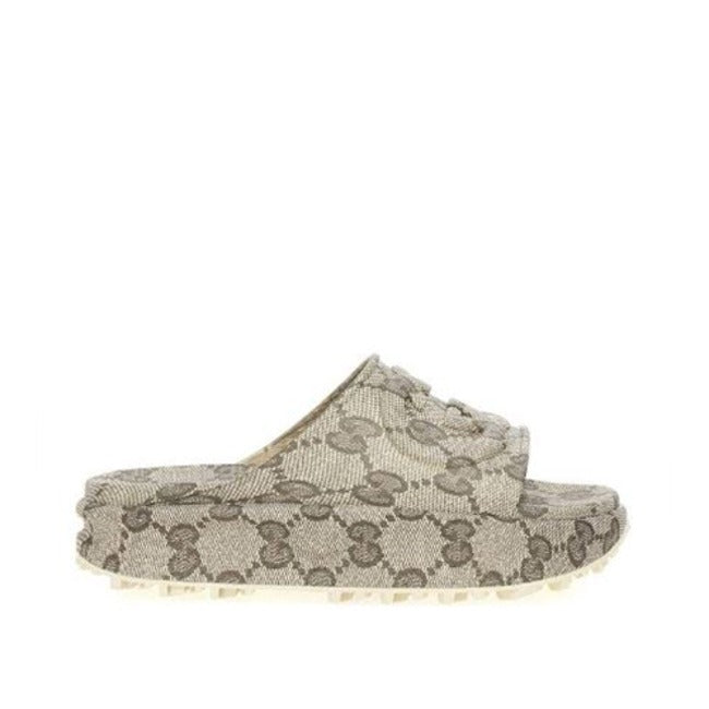 구찌 인터로킹 G 슬라이드 브라운