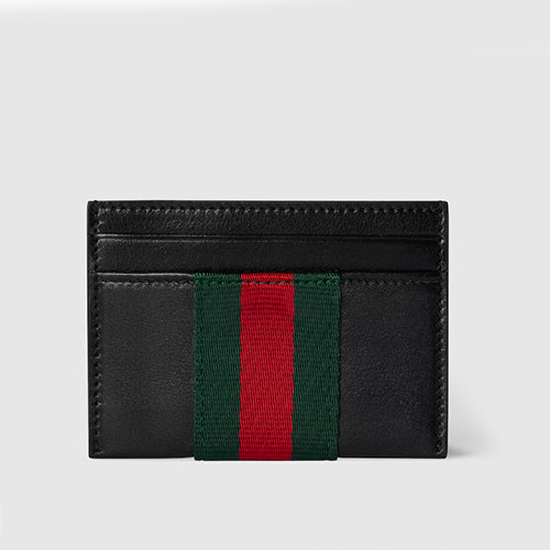 구찌 웹(Web) 트레이드마크 카드 홀더 블랙