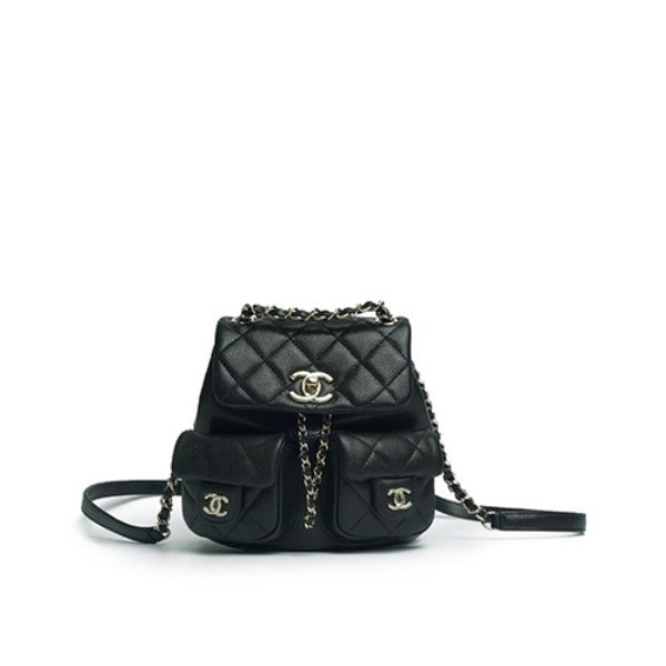 샤넬 그레인드 샤이니 카프스킨 스몰 백팩