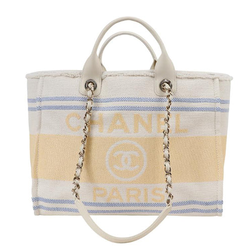 샤넬 쇼핑백 에크루 블루 옐로우