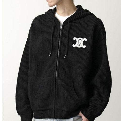 셀린느 울 로고 가디건