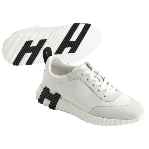 에르메스 바운싱 가죽 스웨이드 스니커즈 화이트