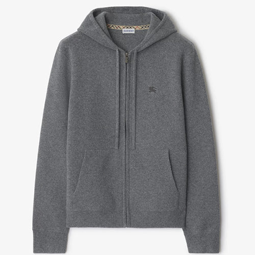 버버리 캐시미어 블렌드 지퍼 후디 그레이