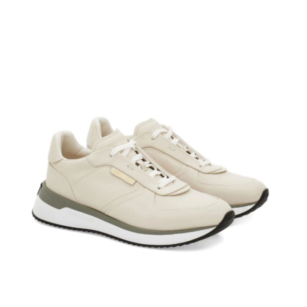 페레가모 레더 스니커즈 아이보리