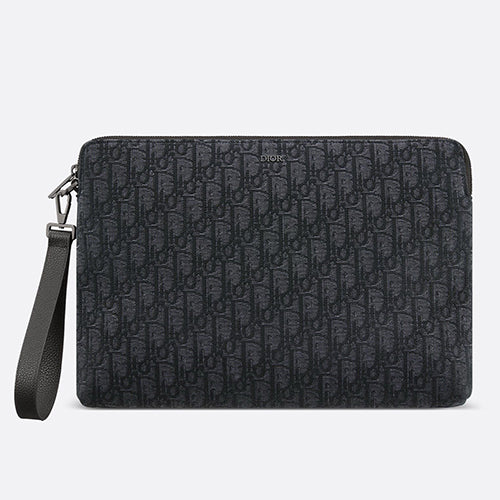 디올 A4 지퍼 파우치 블랙