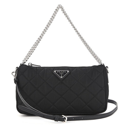 프라다 나일론 퀼티드 체인 숄더백 블랙