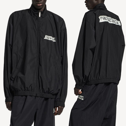 발렌시아가 마스킹 테이프 트랙수트 자켓 블랙